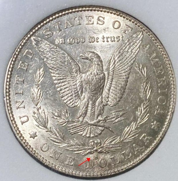 1885 S Morgan silver dollar
