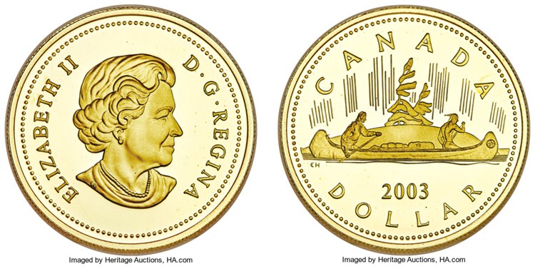 Elizabeth II Gold Proof Golden Jubilee Canadian Dollar 2003 – PCGS PR 67