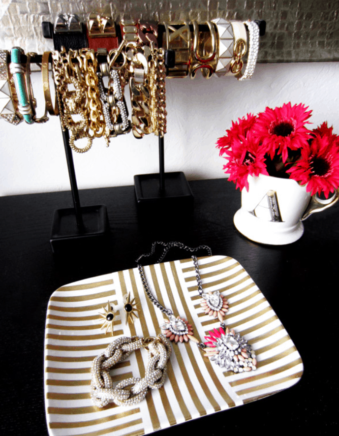 DIY Gold Leaf Jewelry Tray – Homey Oh My