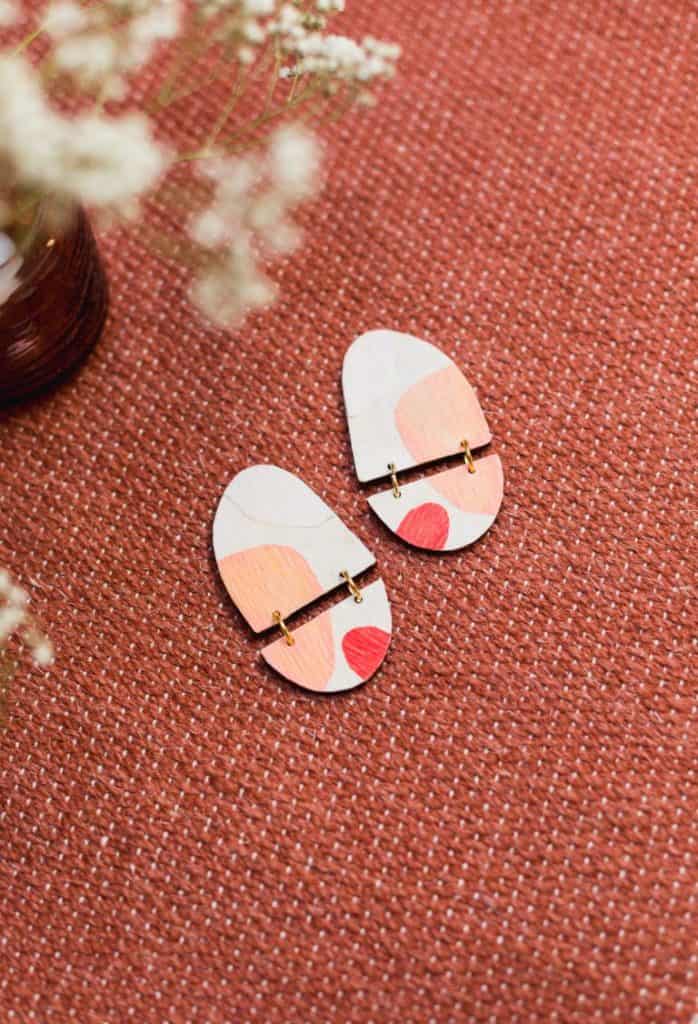 DIY Applique Wooden Earrings – Fall For DIY