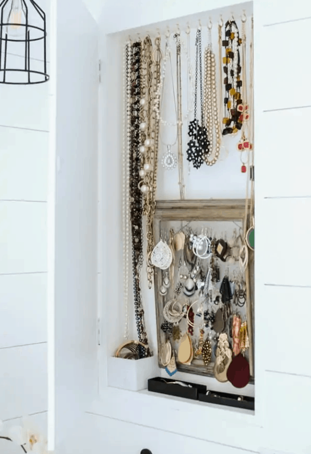 DIY Jewelry Cabinet (Recessed in the Wall and Hidden!) – Joyful Derivatives
