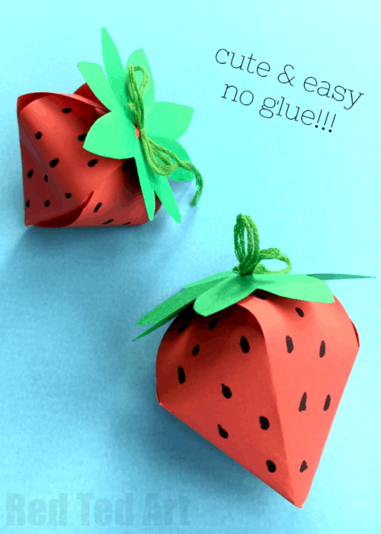 DIY Paper Box Strawberry – Red Ted Art
