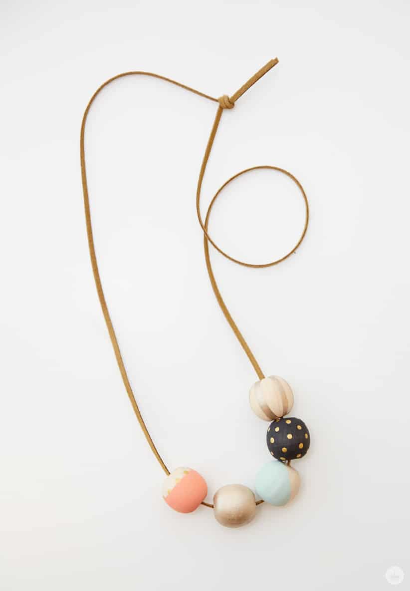 Make Your Own DIY Painted Wood Bead Necklace – Think.Make.Share.