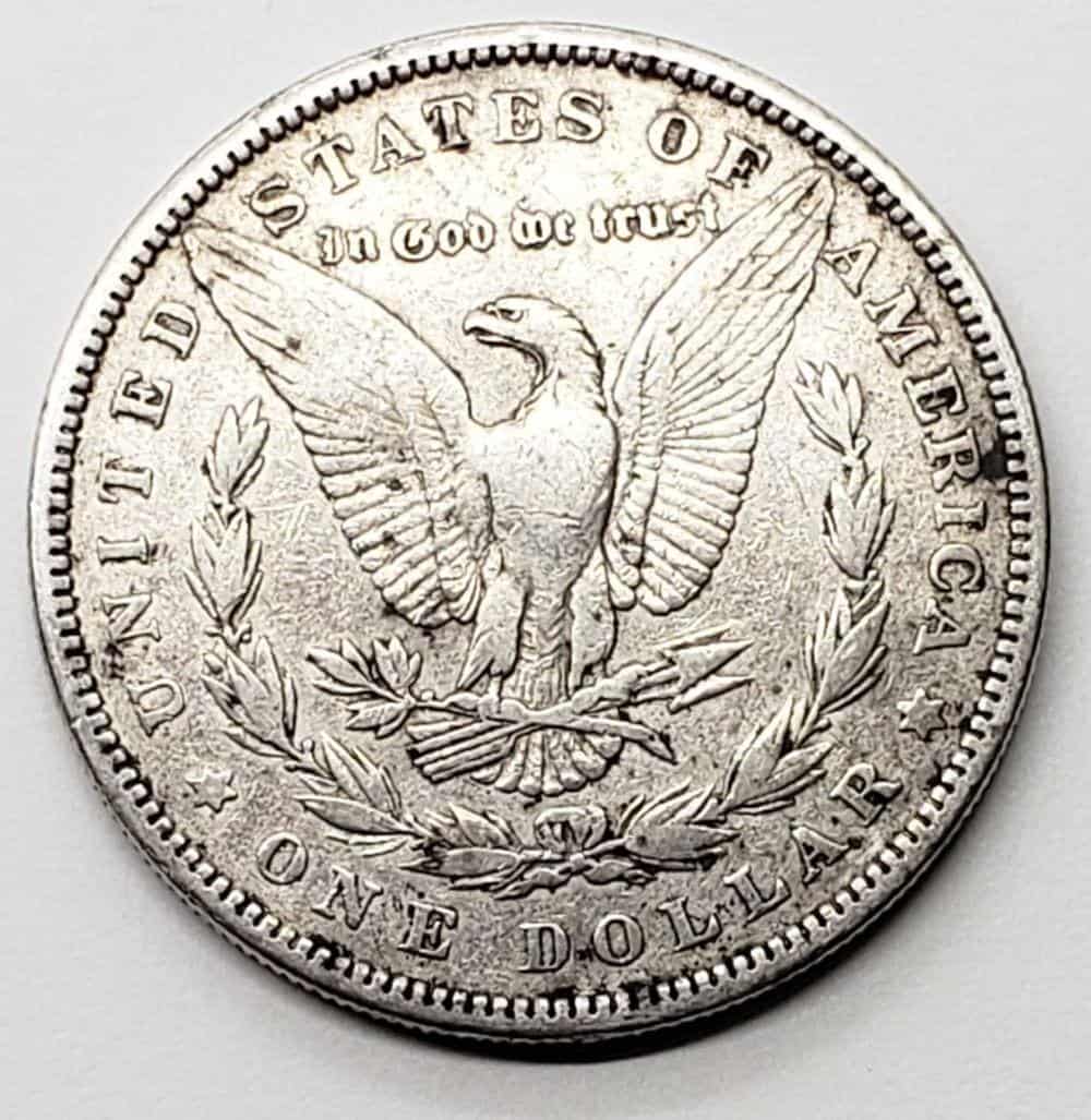 1880 Morgan silver dollar without a mint mark