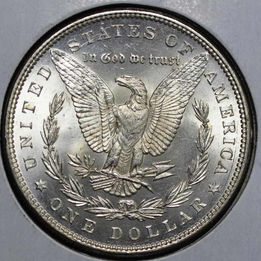 1885 Morgan silver dollar without a mint mark