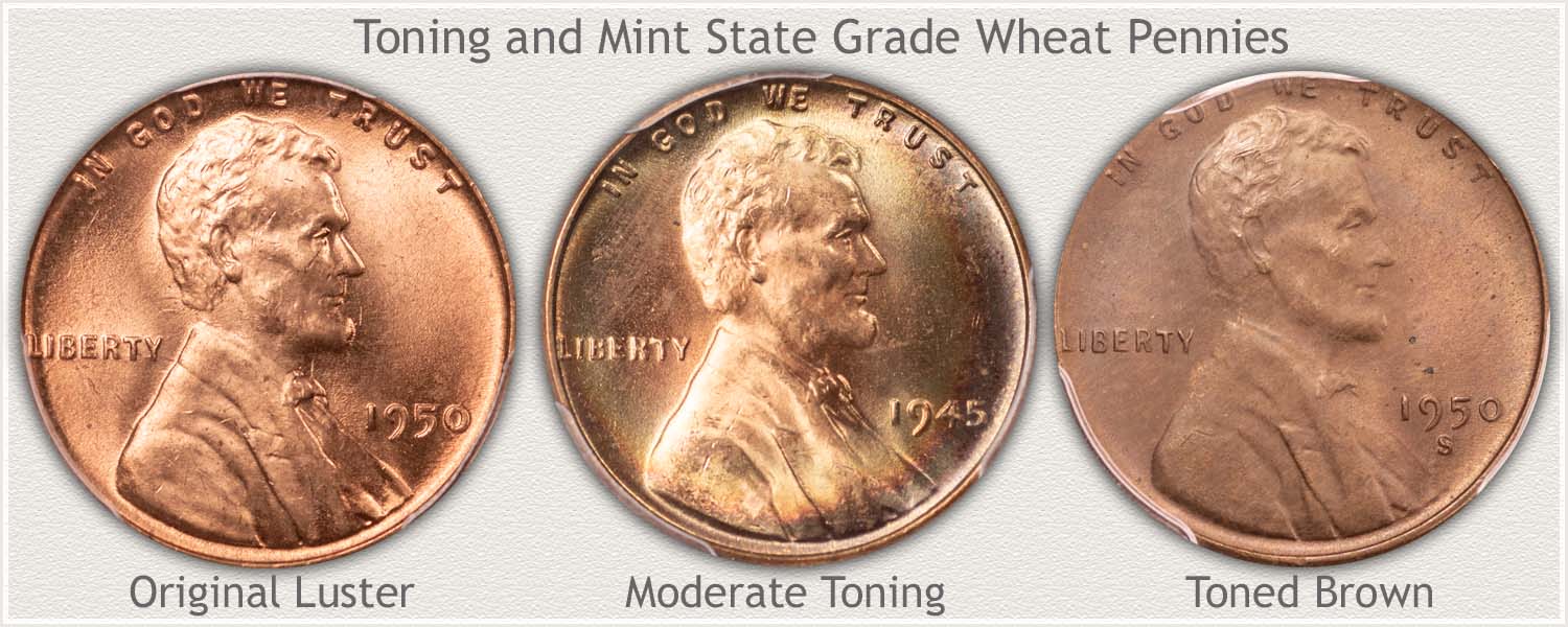 Color change in uncirculated 1950 penny