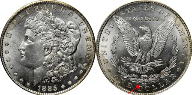1888 CC Morgan silver dollar