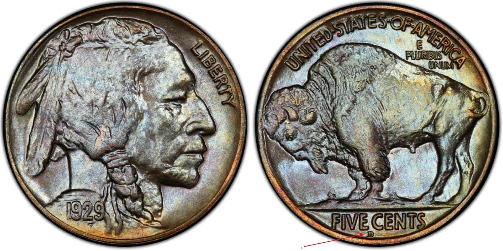 1929 D Buffalo nickel