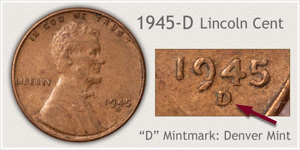 1945 D Lincoln penny