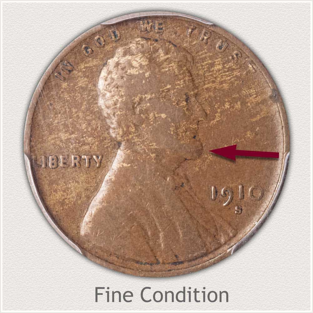 Fine 1910 Lincoln wheat Penny condition
