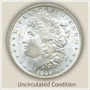 Uncirculated 1899 Morgan silver dollar