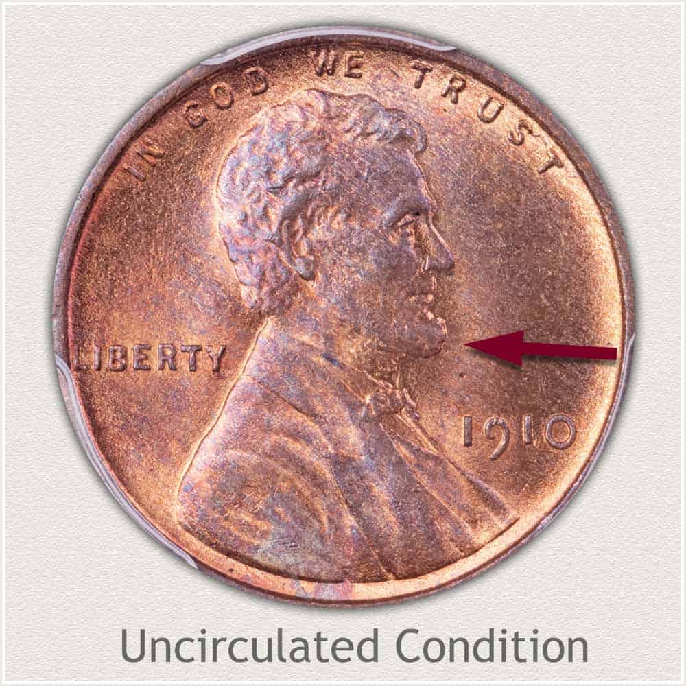 Uncirculated 1910 Lincoln wheat Penny condition
