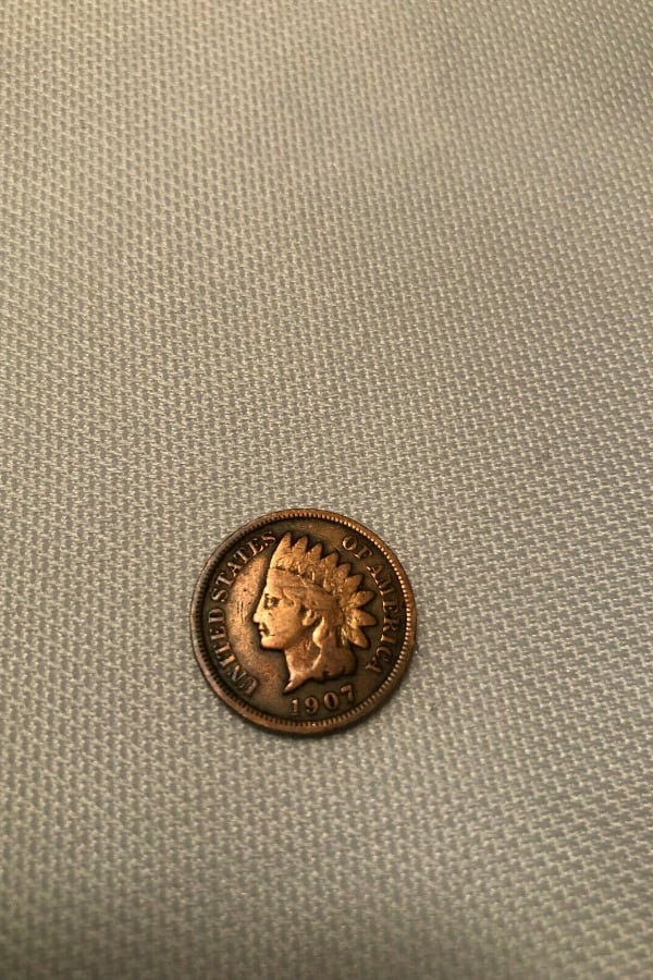 Panama Canal Started 1907 INDIAN HEAD CENT w/ "Full LIBERTY" 