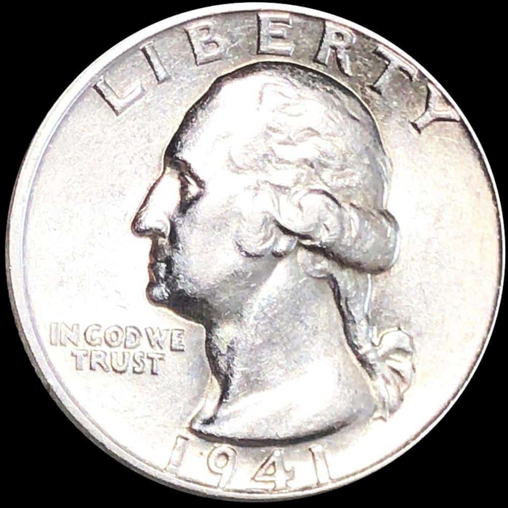 1941 Washington Silver Quarter Obverse