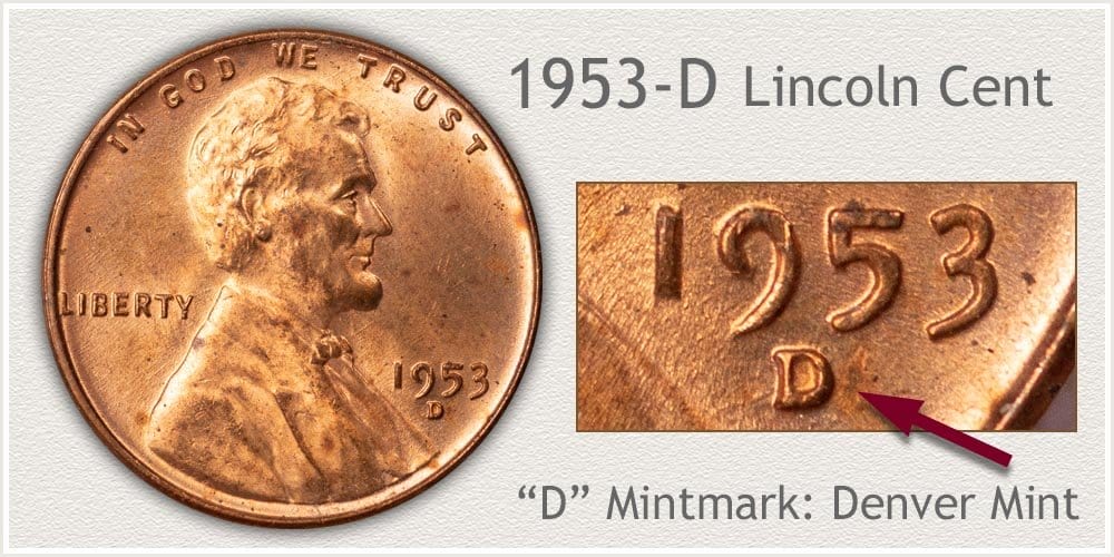 1953 D Lincoln penny