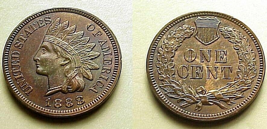 1888 Indian head penny without a mint mark