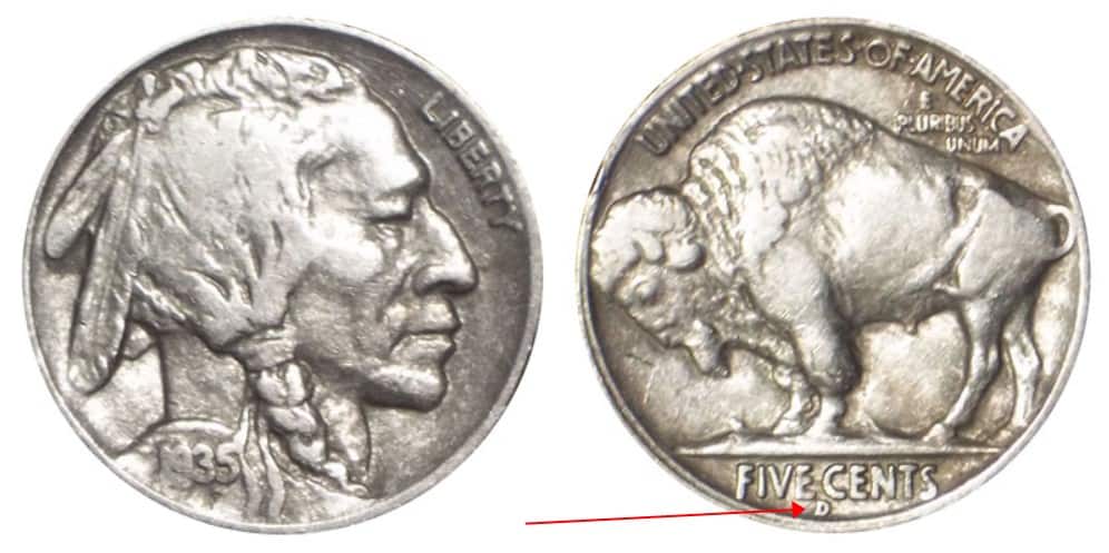 1935 D Buffalo nickel