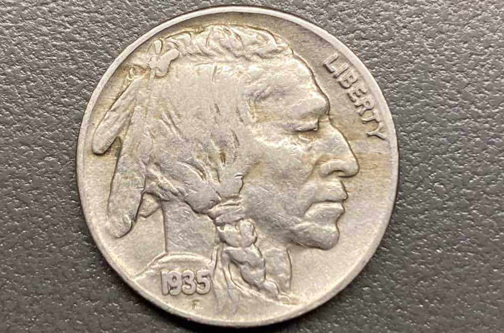 NICE RARE 1935 HIGH GRADE BUFFALO Nickel on a  28" 925 Sterling Silver Chain 