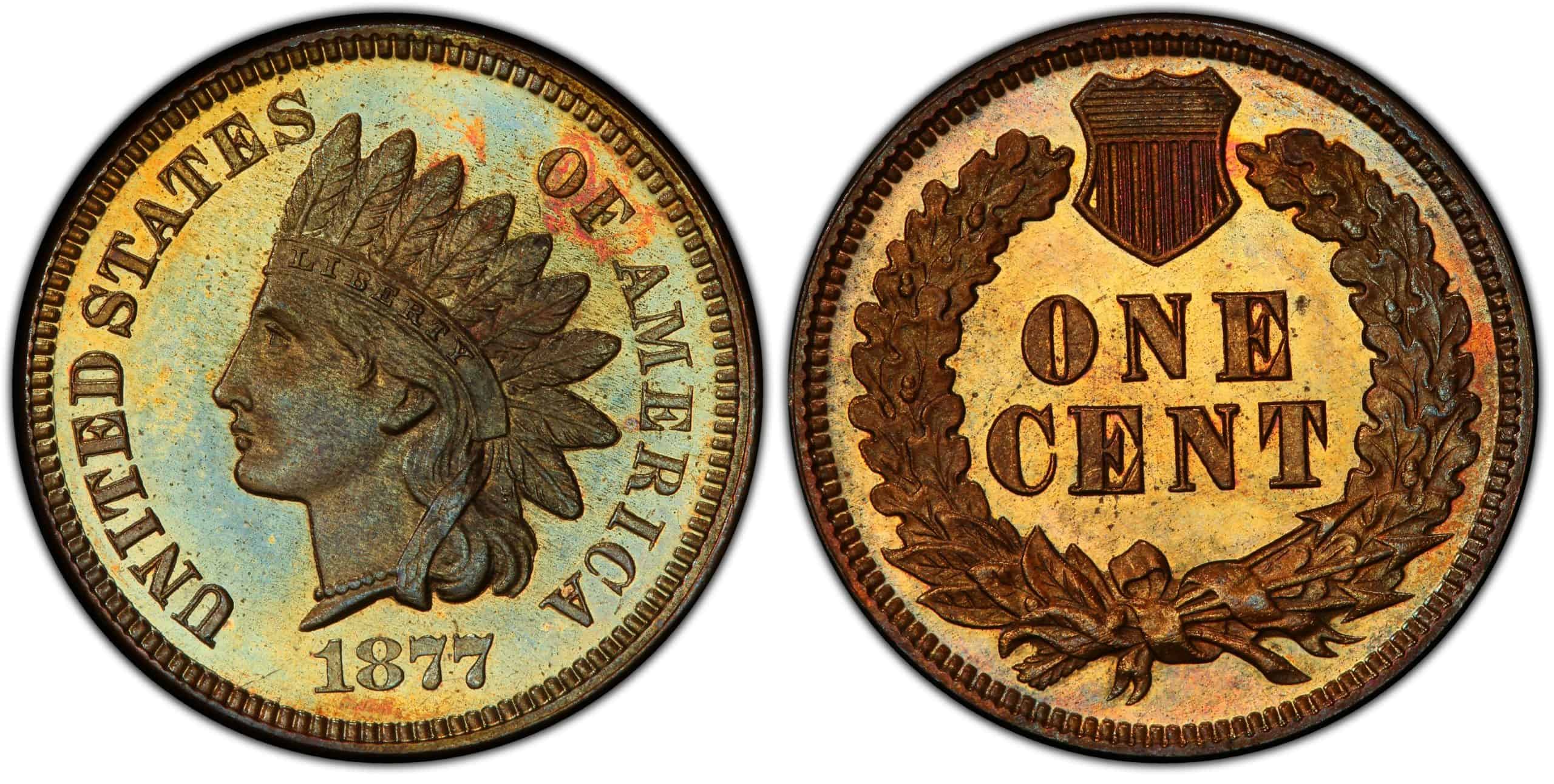 1877 proof Indian head penny
