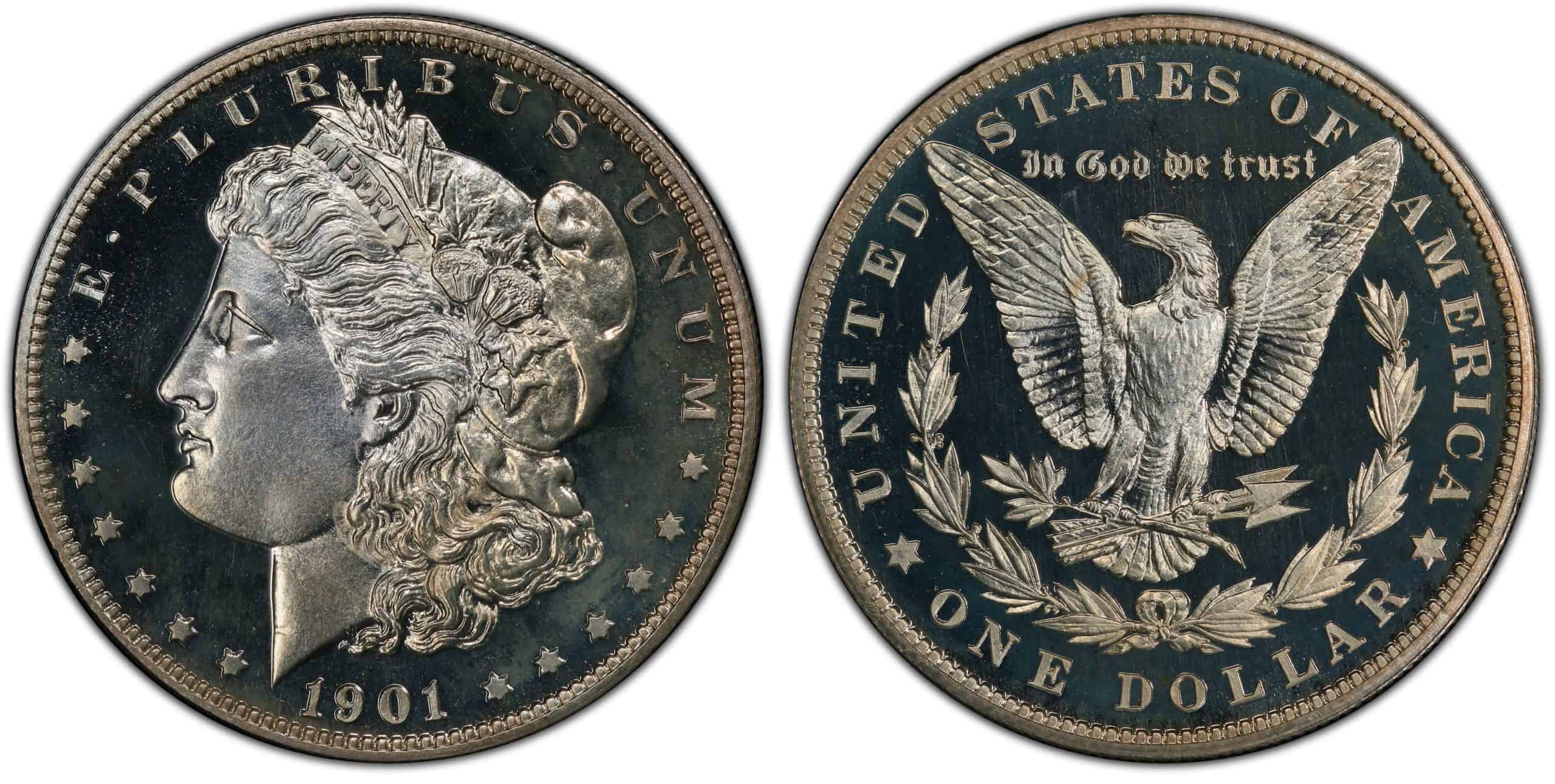 1901 proof Morgan silver dollar