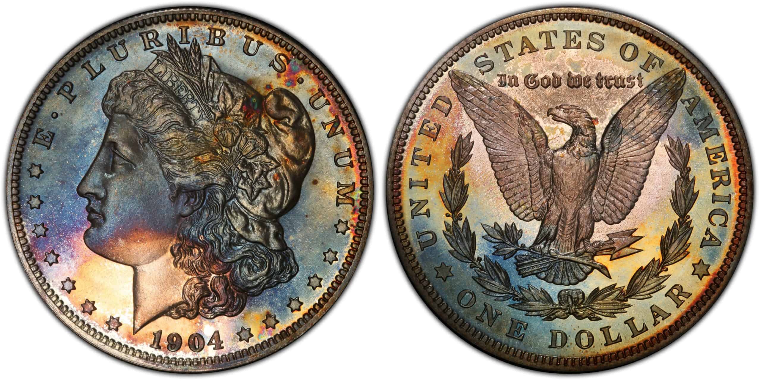 1904 proof Morgan silver dollar