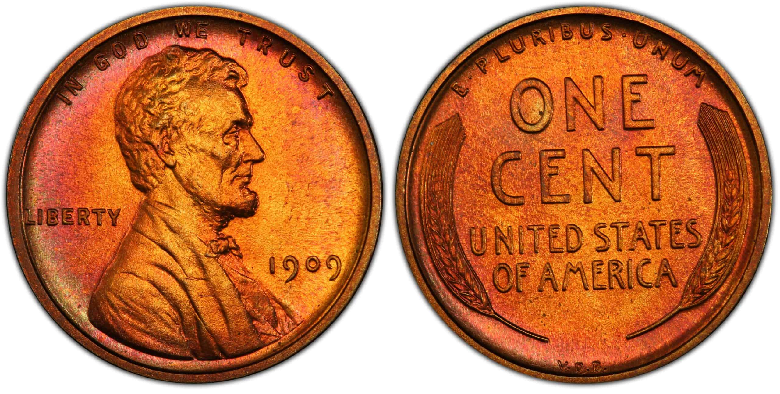 1909 proof VDB penny
