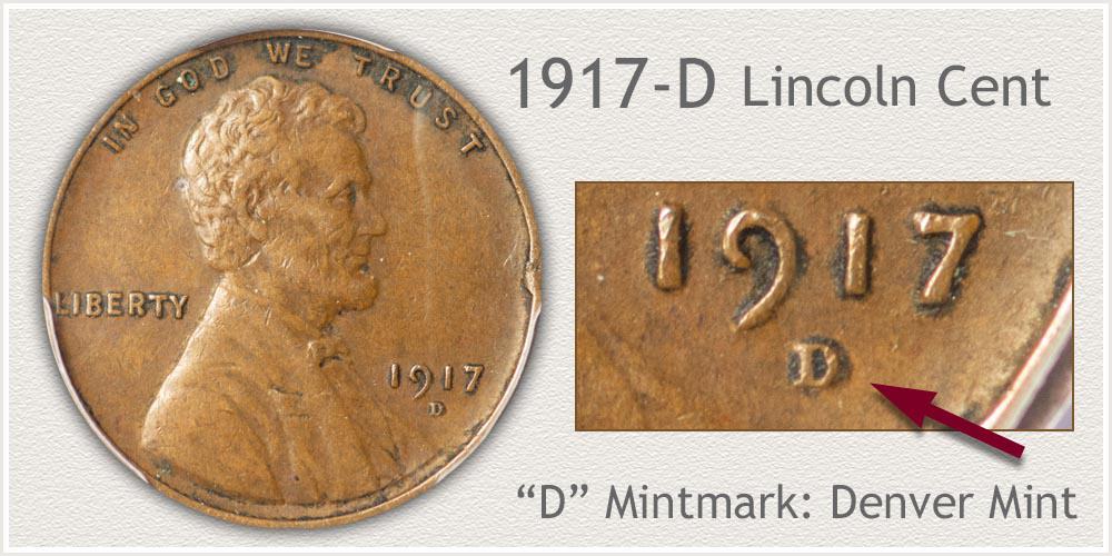 1917 D penny