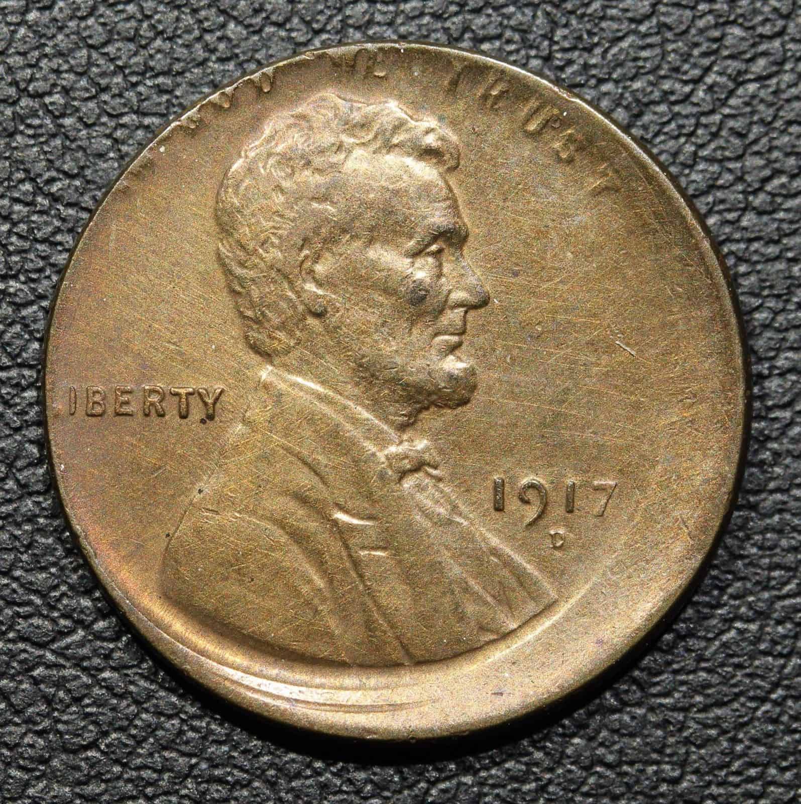 1917 off-center Lincoln penny