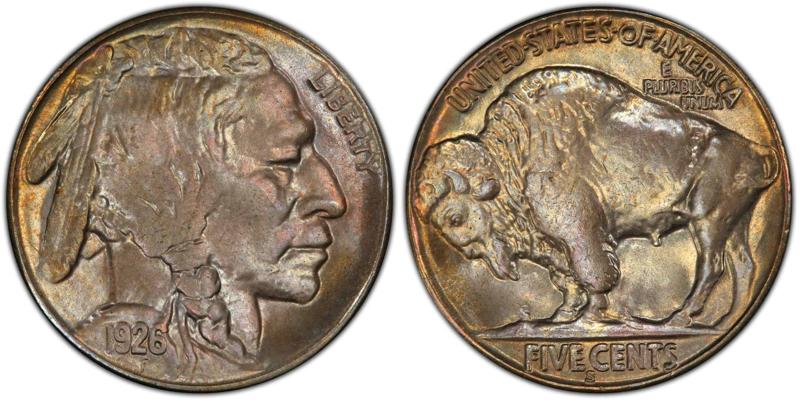 1926 S MS 66 Buffalo nickel