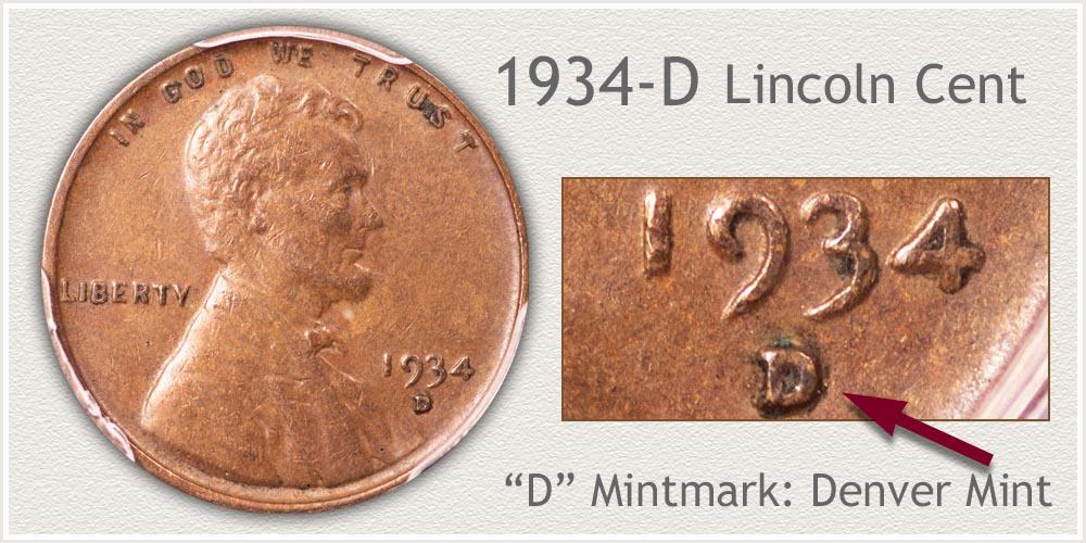 1934 D Wheat penny