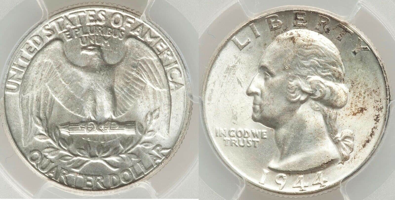1944 Washington silver quarter