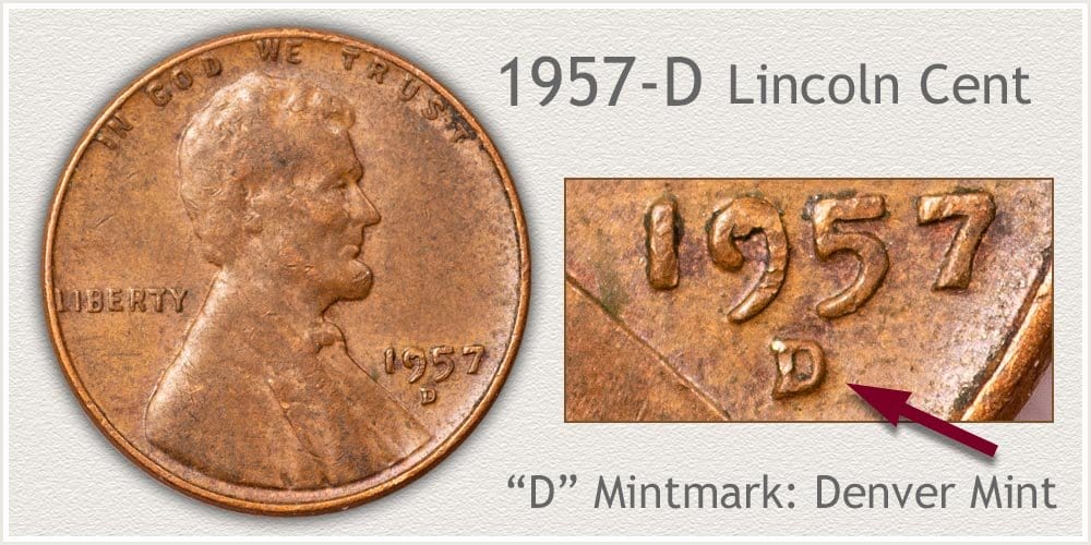 1957 D Wheat penny