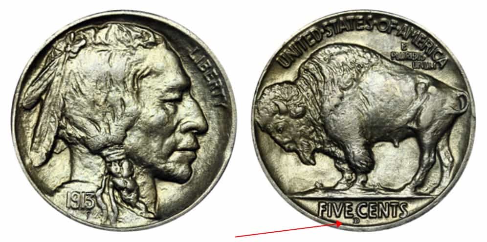 1913 D Buffalo nickel
