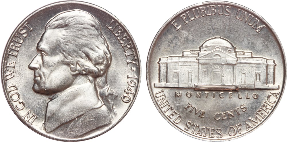 Jefferson nickels (1938 to 1964)