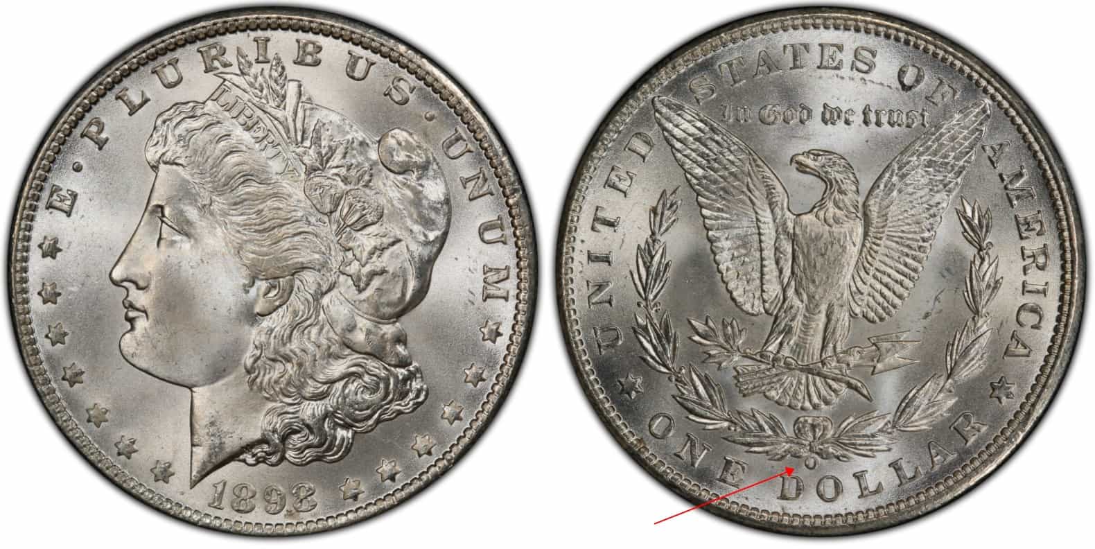1898 O Morgan silver dollar