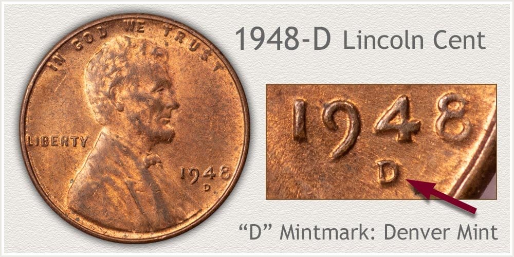 1948 D Lincoln wheat penny