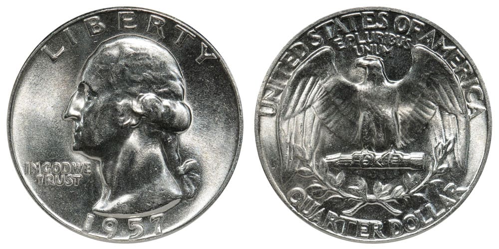 1957 Washington silver quarter