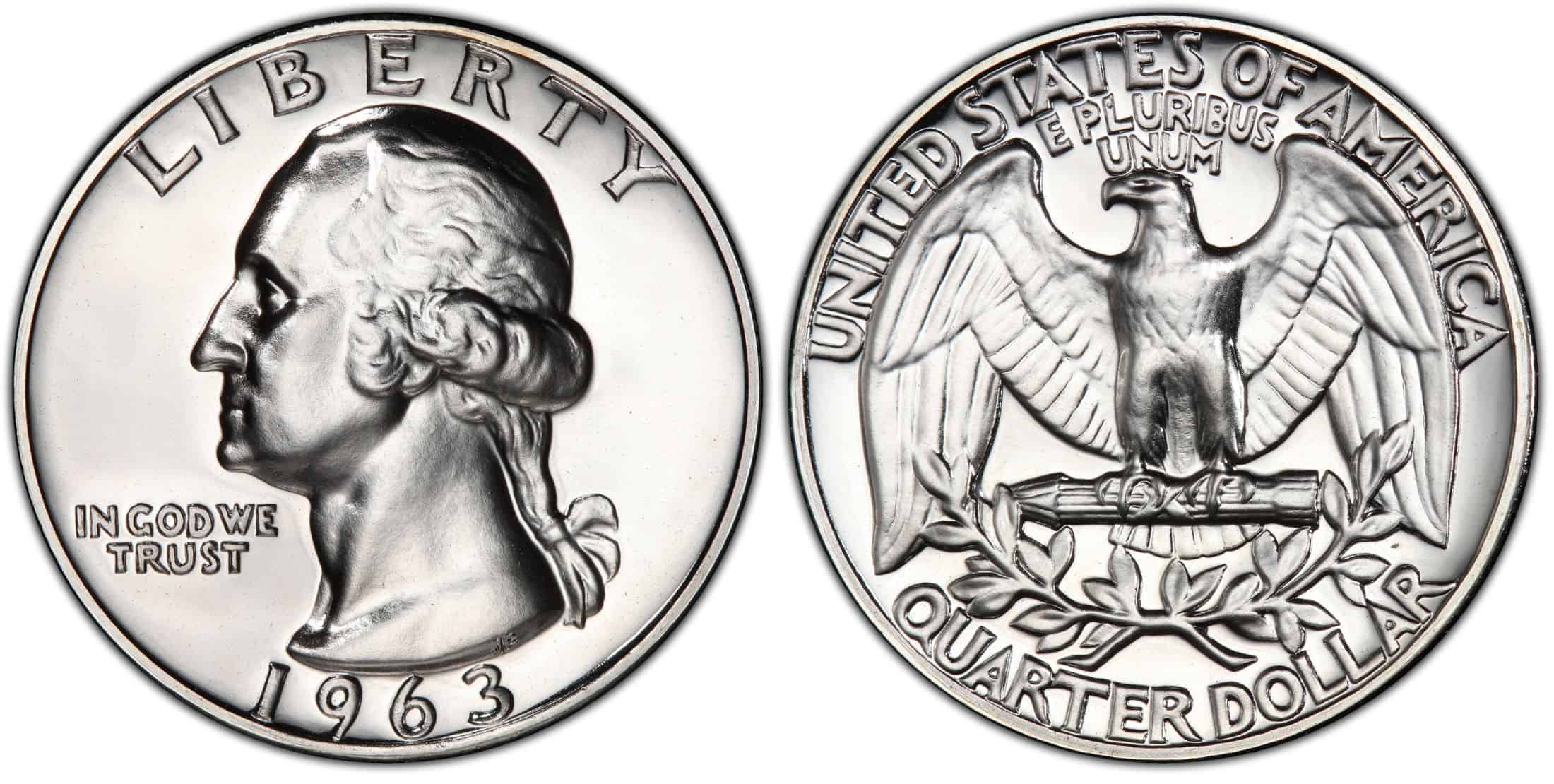 1963 proof Washington silver quarter