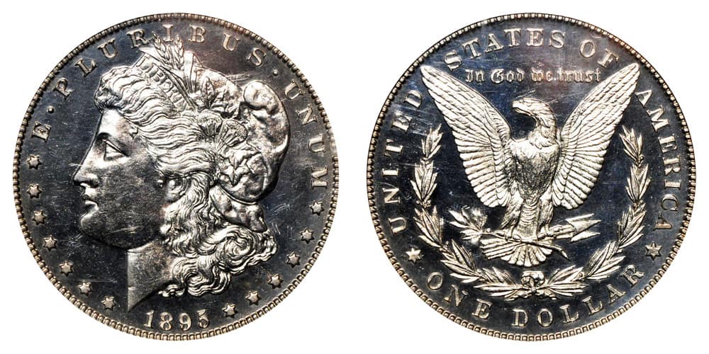 1895 proof Morgan silver dollar