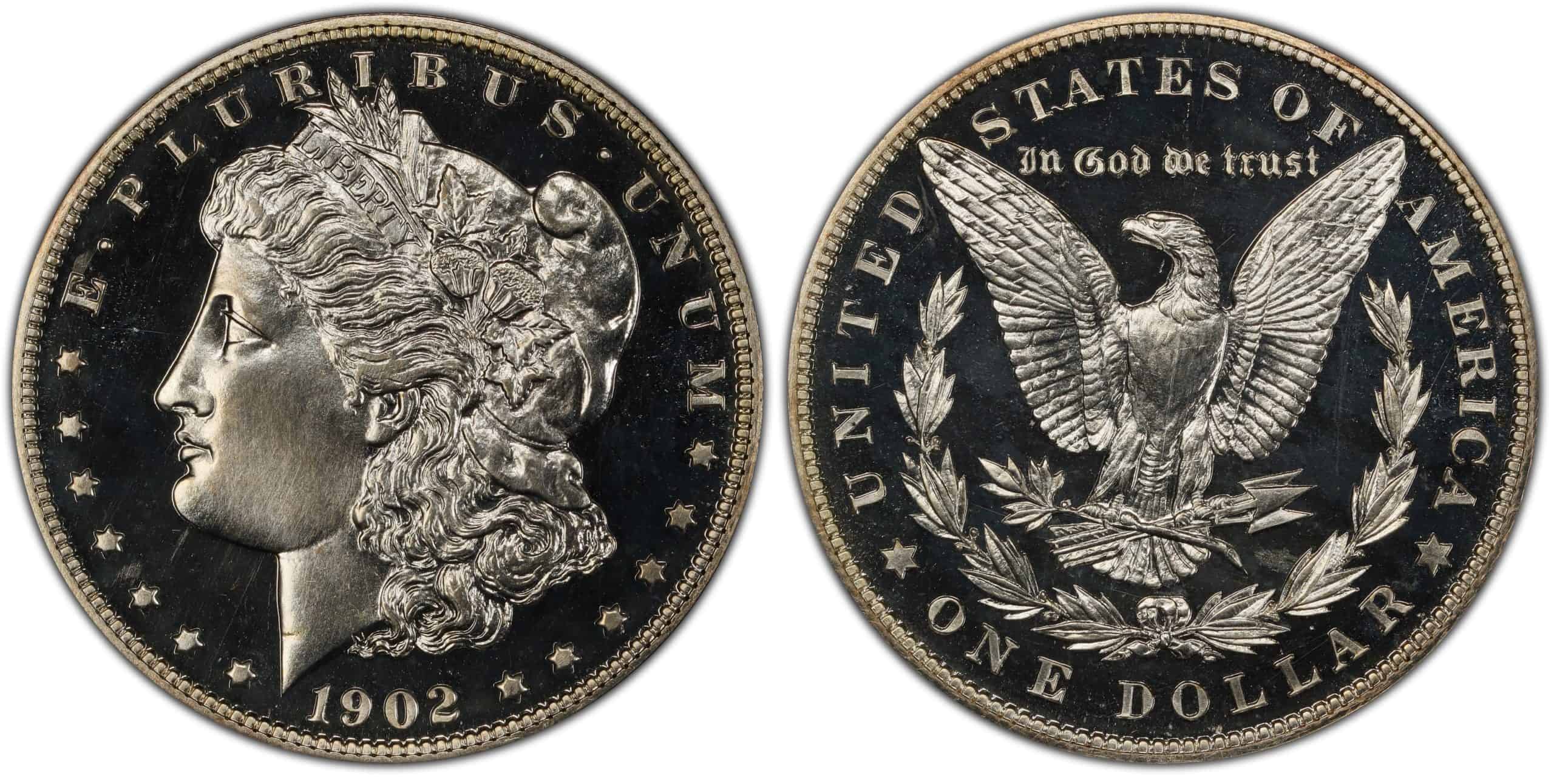 1902 proof Morgan silver dollar