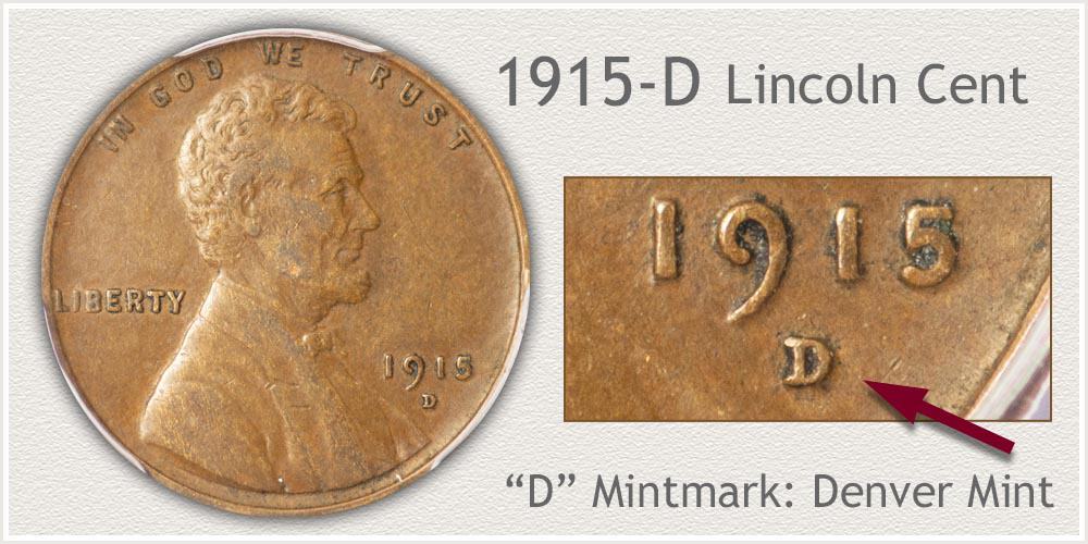 1915 D penny