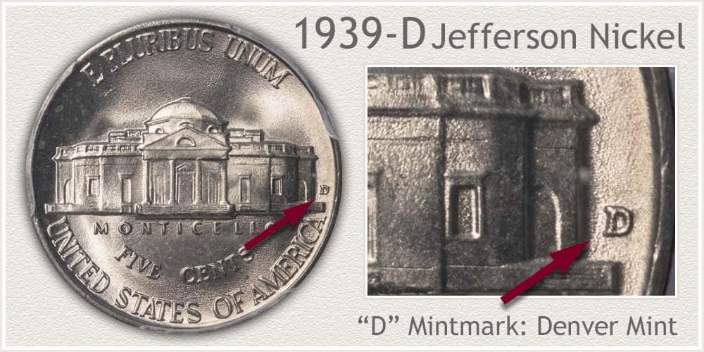1939 D Jefferson nickel value