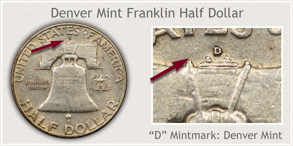 1949 D Franklin half dollar