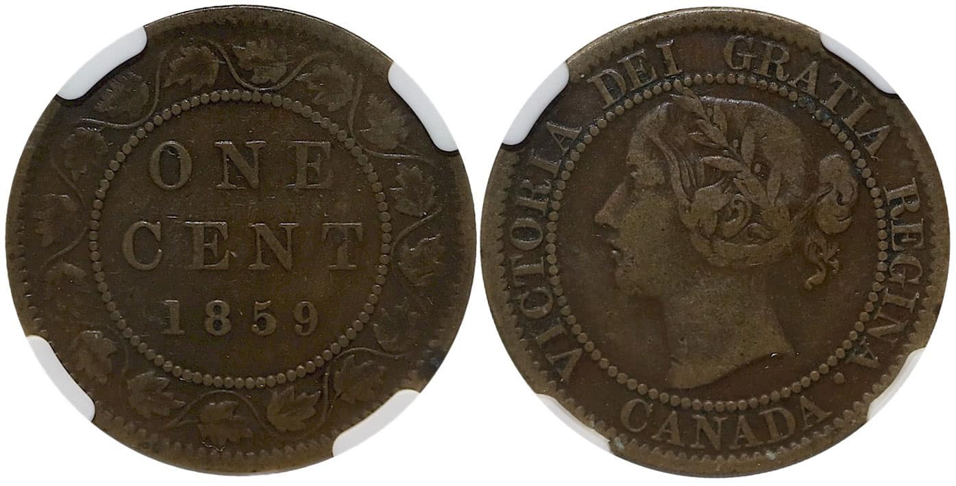 1 Cent 1859 Brass – NGC VF 20