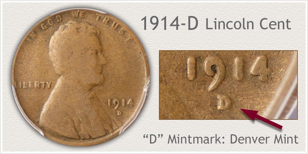 1914 D Lincoln penny