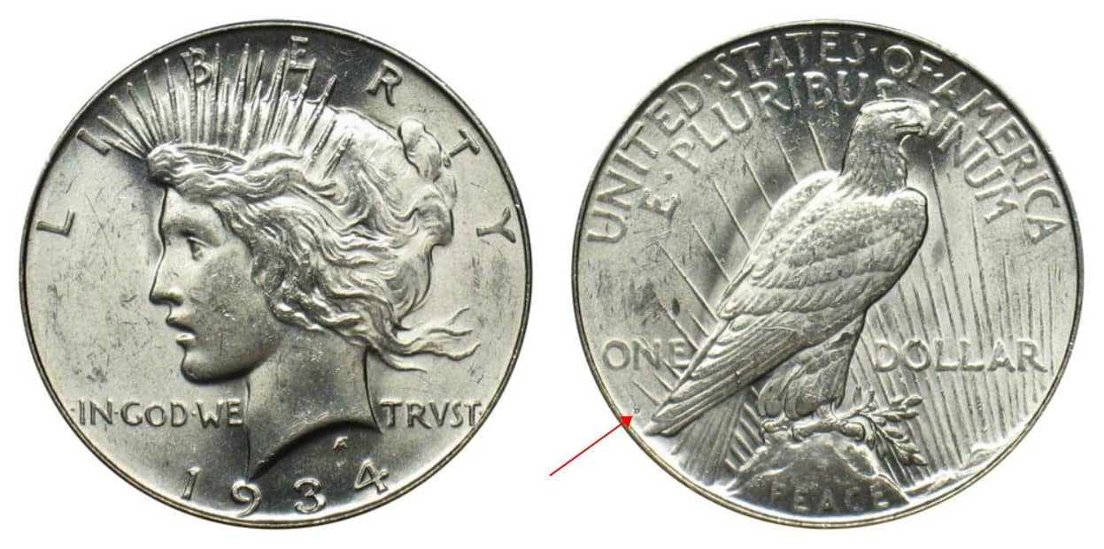 1934 D Peace silver dollar value