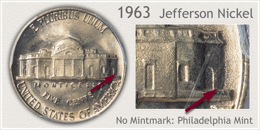 1963 Jefferson nickel no mint mark