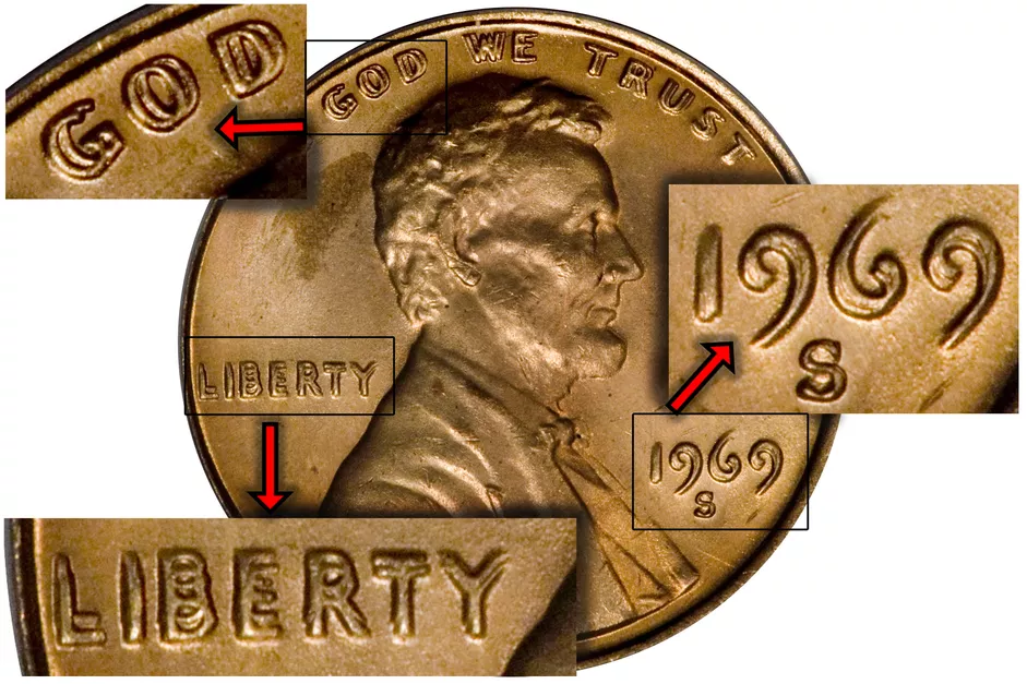 1969-S Doubled Die Obverse Lincoln Penny - $126,500