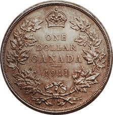 Canadian Silver Dollar 1911