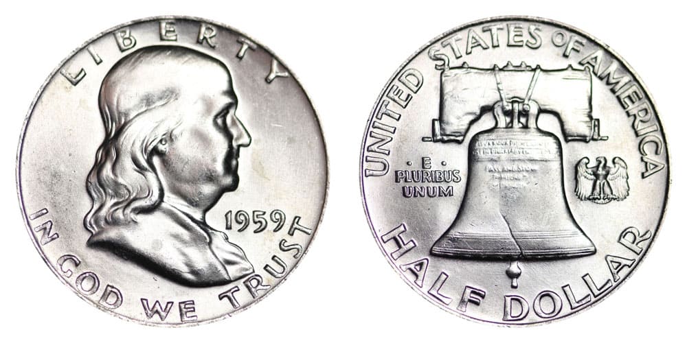 Features of 1959 Franklin Half Dollars